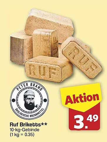 Ruf Briketts - 10-kg-Gebinde für nur 3,49 €