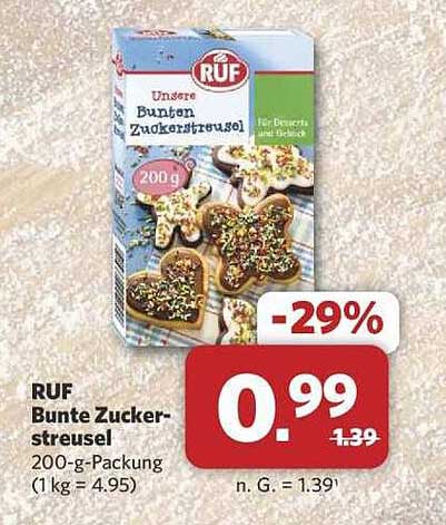 RUF Bunte Zuckerstreusel 200-g-Packung
