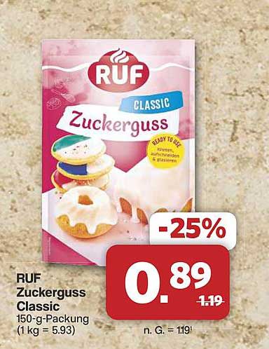 RUF Zuckeruss Classic 150-g-Packung