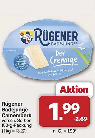 Rügeneder Badejunge Camembert 150-g-Packung