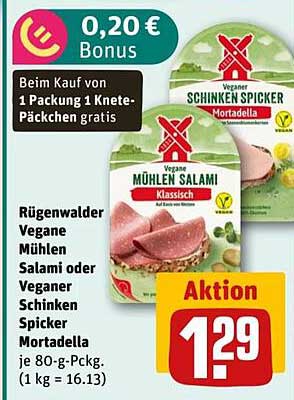 Rügenwalder Vegane Mühlen Salami oder Veganer Schinken Spicker Mortadella