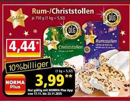 Rum-/Christstollen 750 g - 10% Billiger!