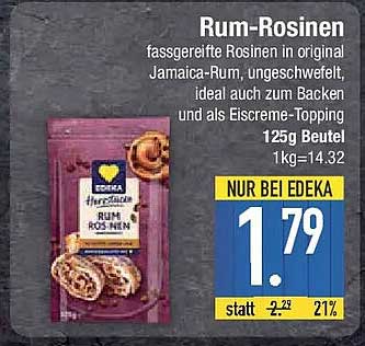 Rum-Rosinen - Fassgereifte Rosinen in original Jamaica-Rum