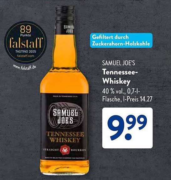 SAMUEL JOE'S Tennessee-Whiskey, 0,7 l