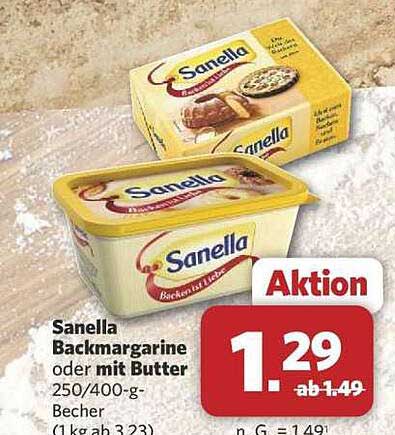 Sanella Backmargarine oder mit Butter 250/400-g-Becher
