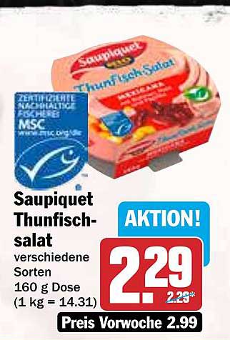 Saupiquet Thunfischsalat verschiedene Sorten 160 g Dose