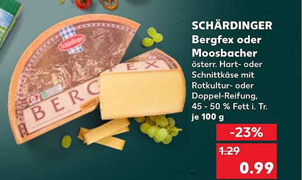 SCHÄRDINGER Bergfex oder Moosbacher - Österreichischer Hart- oder Schnittkäse