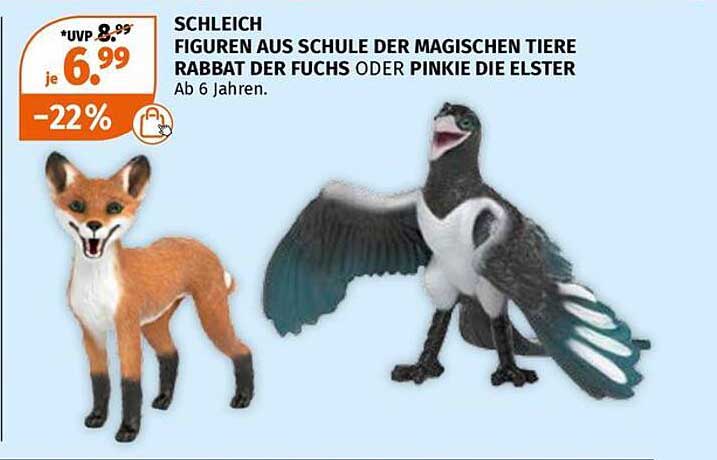 SCHLEICH FIGUREN AUS SCHULE DER MAGISCHEN TIERE RABBIT DER FUCHS ODER PINKIE DIE ELSTER