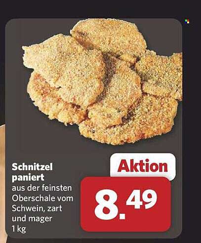 Schnitzel paniert aus der feinen Oberschale vom Schwein, zart und mager 1 kg
