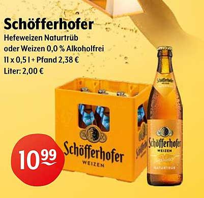 Schöfferhofer Hefeweizen 0,0% Alkoholfrei - 11 x 0,5 l