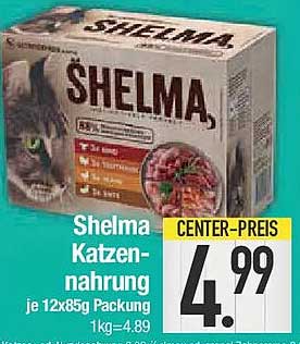 Shelma Katzennahrung je 12x85g Packung