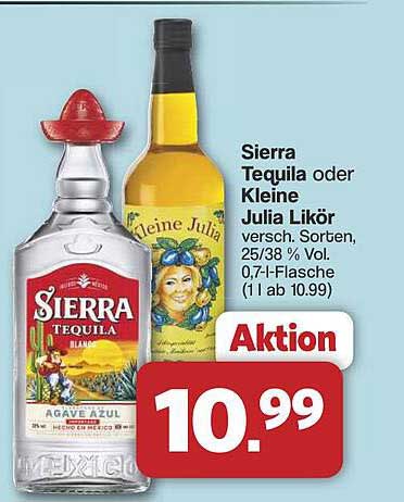 Sierra Tequila oder Kleine Julia Likör – verschiedene Sorten