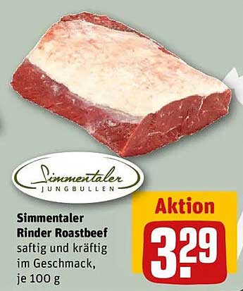 Simmentaler Rinder Roastbeef - saftig und kräftig im Geschmack, je 100 g