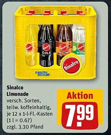 Sinalco Limonade – verschiedene Sorten im 12er Kasten