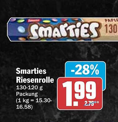 Smarties Riesenrolle 130-120 g