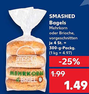 SMASHED Bagels Mehrkorn oder Brioche, vorgeschnitten