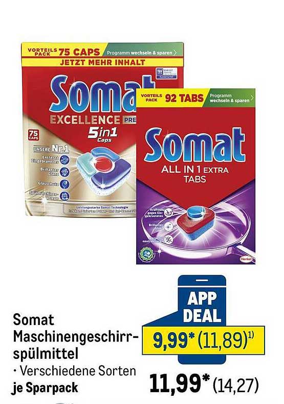 Somat Maschinengeschirrspülmittel - 5 in 1 Caps und All-in-1 Tabs