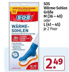 SOS Wärme-Sohlen - für angenehme Wärme an kalten Tagen