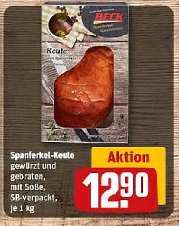 Spanferkel-Keule gewürzt und gebraten, mit Soße, SB-verpackt, je 1 kg