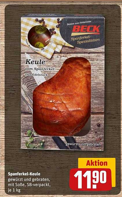 Spanferkel-Keule gewürzt und gebraten, mit Soße, SB-verpackt, je 1 kg