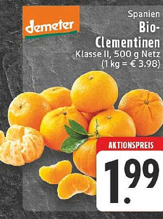 Spanien Bio-Clementinen 500 g - Aktionspreis nur 1,99 €