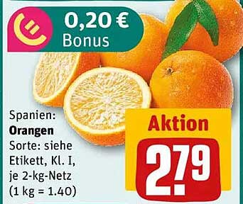 Spanische Orangen - Aktion 2,79 €