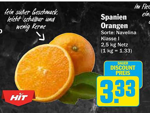 Spanische Orangen Navelina Klasse I 2,5 kg Netz