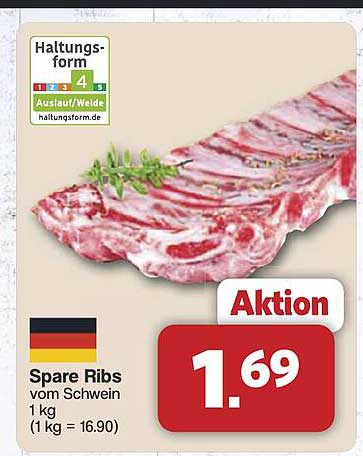 Spare Ribs vom Schwein für nur 1,69 € pro kg