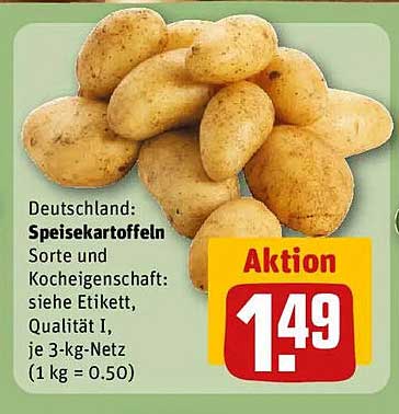 Speisekartoffeln, Qualität I, 3-kg-Netz für nur 1,49 €