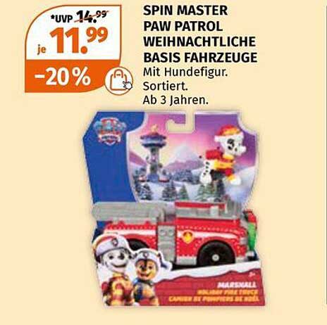 SPIN MASTER PAW PATROL WEIHNACHTLICHE BASIS FAHRZEUGE