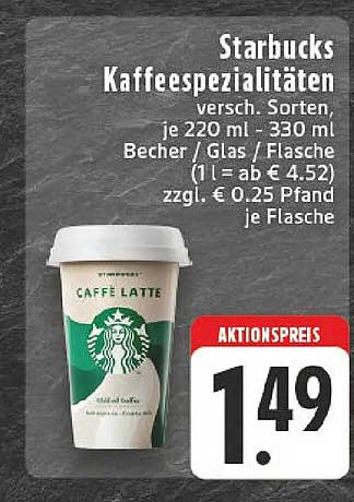 Starbucks Kaffeespezialitäten – Aktionspreis