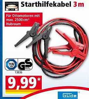 Starthilfekabel 3 m für Ottomotoren bis 2500 cm³