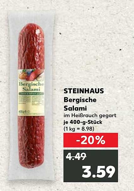STEINHAUS Bergische Salami im Heißrauch gegart je 400-g-Stück -20%