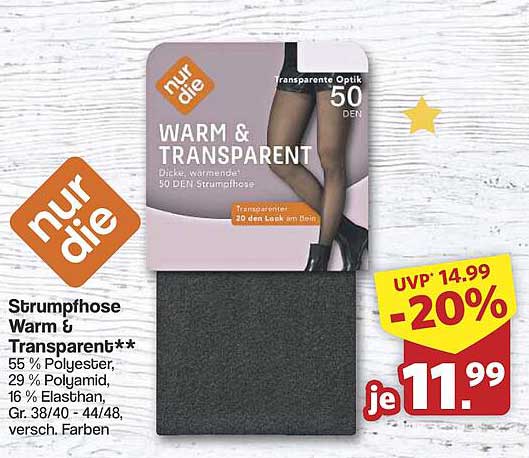 Strumpfhose Warm & Transparent 50 DEN