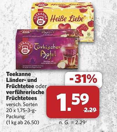 Teekanne Früchte- und Kräutertees - Heiße Liebe & Türkischer Apfel