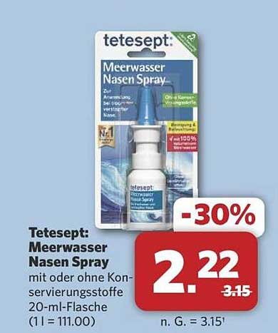 Tetesept: Meerwasser Nasen Spray 20-ml-Flasche