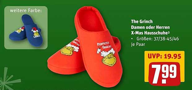 The Grinch Damen oder Herren X-Mas Hausschuhe