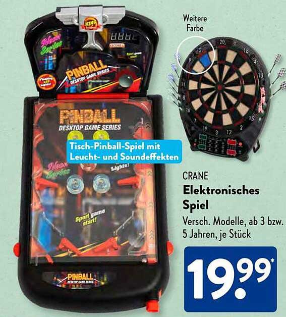 Tisch-Pinball-Spiel mit Leucht- und Soundeffekten