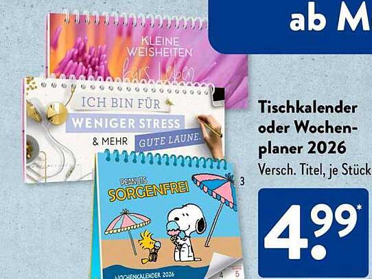 Tischkalender oder Wochenplaner 2026