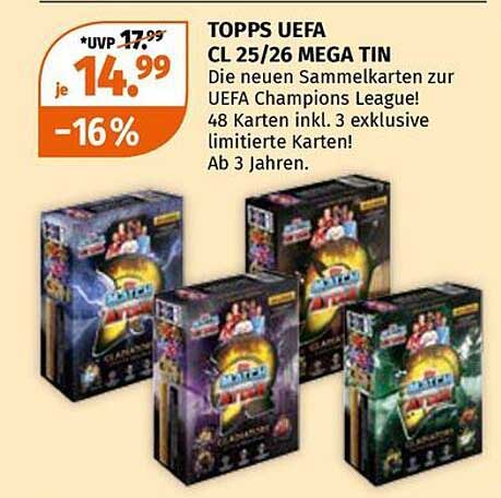 TOPPS UEFA CL 25/26 MEGA TIN