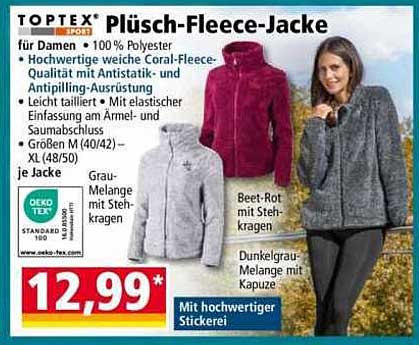 TOPTEX Plüsch-Fleece-Jacke für Damen