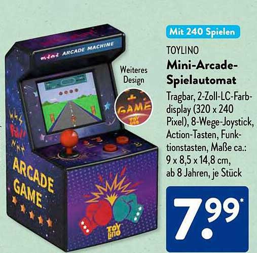 TOYLINO Mini-Arcade-Spielautomat