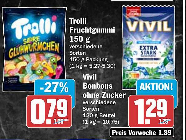 Trolli Fruchtgummi 150 g - Saure Glühwürmchen