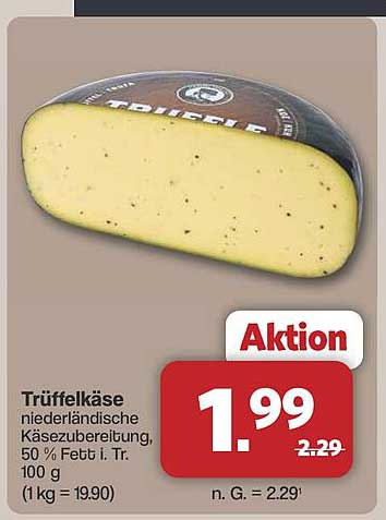 Trüffelkäse niederländische Käsezubereitung, 50 % Fett i. Tr. 100 g
