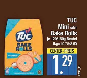 TUC Mini oder Bake Rolls - je 120/150g Beutel