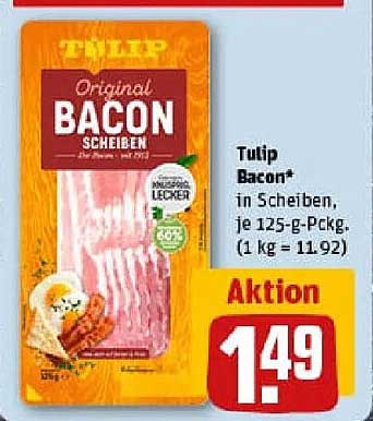 Tulip Bacon Scheiben, je 125-g-Packung