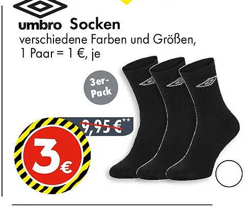 umbro Socken, 3-er Pack, verschiedene Farben und Größen