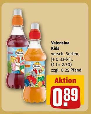 Valensina Kids - Verschiedene Sorten, je 0,33 l- Flasche