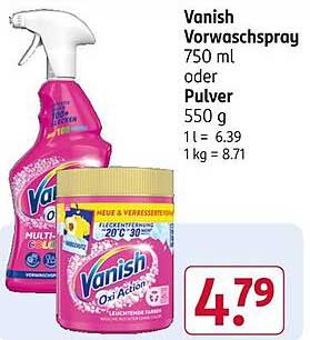 Vanish Vorwaschspray 750 ml oder Pulver 550 g