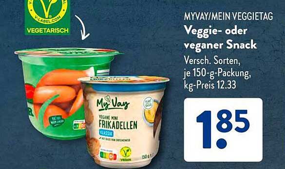 Veggie- oder veganer Snack von MyVay, 150-g-Packung